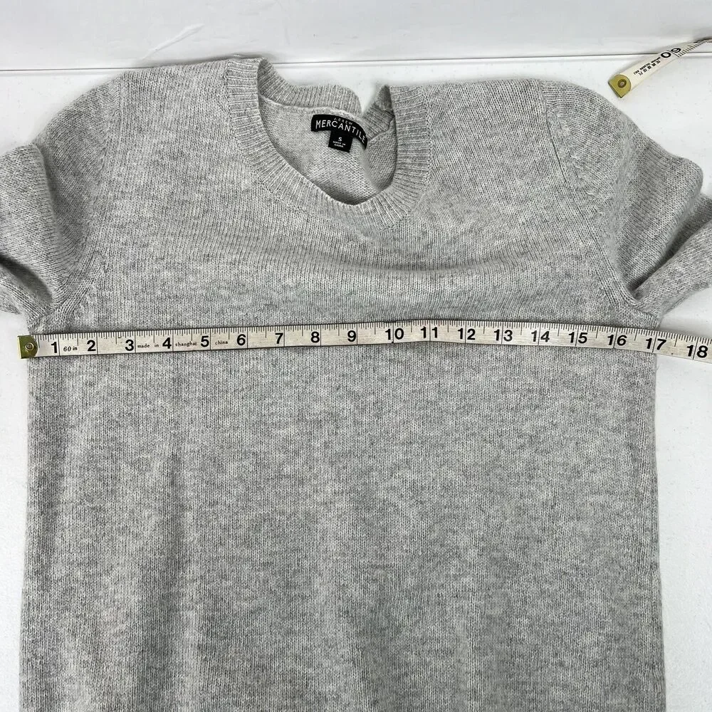 J Crew Mercantile Size S Sweater Gray Ruffle Tiered Bell Sleeve Wool Blend J7850